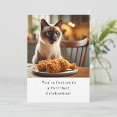 Cat Birthday Party Invitationカード 招待状 (スタンド正面)