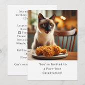 Cat Birthday Party Invitationカード 招待状 (正面/裏面)