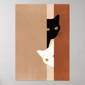 cat black and white ポスター (正面)