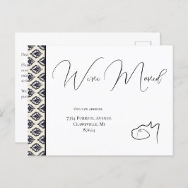 Cat Black & White引っ越しました、アドレスの変更 ポストカード