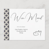 Cat Black & White引っ越しました、アドレスの変更 ポストカード (正面)