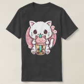 Cat Boba Tea Bubble Tea Anime Kawaii Neko Gift Gir Tシャツ (デザイン正面)