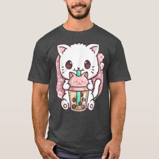Cat Boba Tea Bubble Tea Anime Kawaii Neko Gift Gir Tシャツ