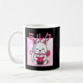 Cat Boba Tea Bubble Tea Anime Kawaii Neko Gift Kid コーヒーマグカップ (左)