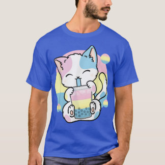 Cat Boba Tea Bubble Tea Anime Kawaii Neko Panseual Tシャツ
