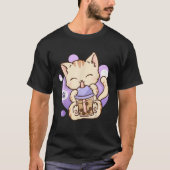 Cat Boba Tea Bubble Tea Anime Kawaii Neko  Tシャツ (正面)