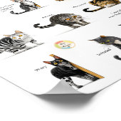 Cat Body Language Chart ポスター (角)