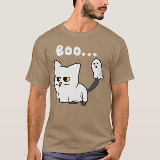 Cat Boo Ghost Cute Kitty Spooky Funny Halloween Me Tシャツ