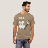 Cat Boo Ghost Cute Kitty Spooky Funny Halloween Me Tシャツ (正面フル)