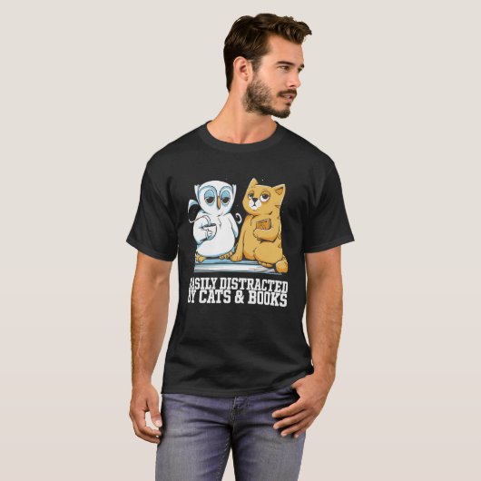 Cat books  Cat bookworm  Cat book Tシャツ (正面フル)
