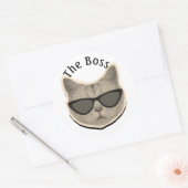 Cat Boss Sticker ラウンドシール (封筒)