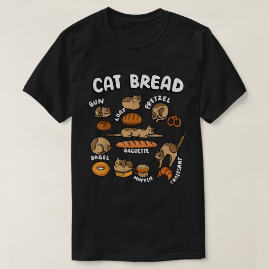 Cat Bread Meme Cute Kitty Loaf Chart Tシャツ (デザイン正面)
