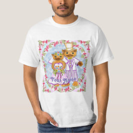 Cat Bride and GroomカスタムウェディングTシャツ Tシャツ