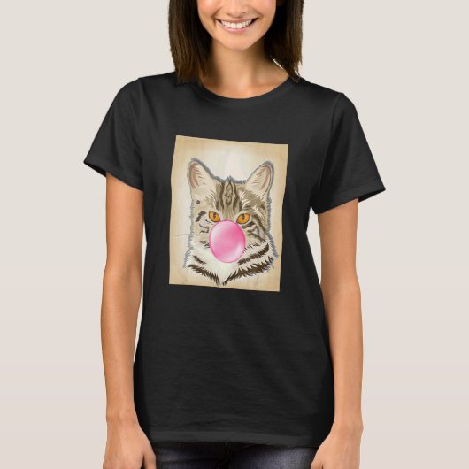 Cat Bubble Gum  Feline Tシャツ (正面)