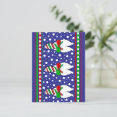 Cat Butt Christmas Green ポストカード (スタンド正面)