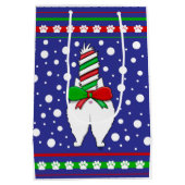 Cat Butt Christmas Green ミディアムペーパーバッグ (裏面)