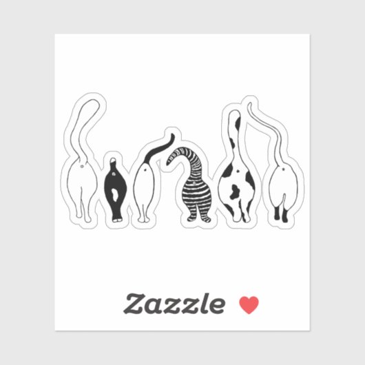 Cat Butts Custom-Cut Vinyl Stickers シール (シート)