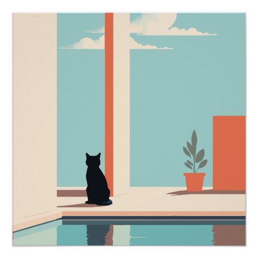 cat by the pool ポスター (正面)