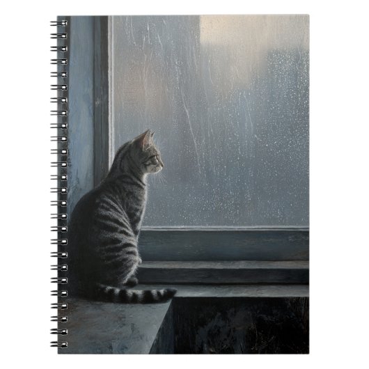 Cat by the Rainy Window Notebook ノートブック (正面)