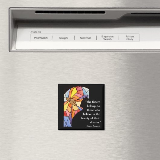 Cat by Window with Butterfly – マグネット (インサイチュ (食洗機))