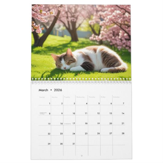 Cat Calendar 2025 カレンダー (3月 2026)