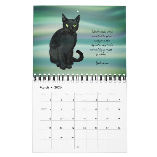 cat calendar 2026 カレンダー (3月 2026)