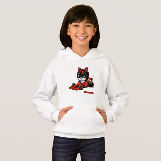 Cat car racing toddler t-shirt (正面フル)