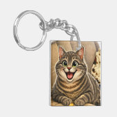 Cat caricature  キーホルダー (正面左)