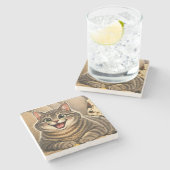 Cat caricature  ストーンコースター (横)