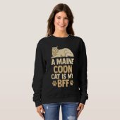 Cat Cat Mom Dad Retro A Maine Coon Cat Is My BFF スウェットシャツ (正面フル)
