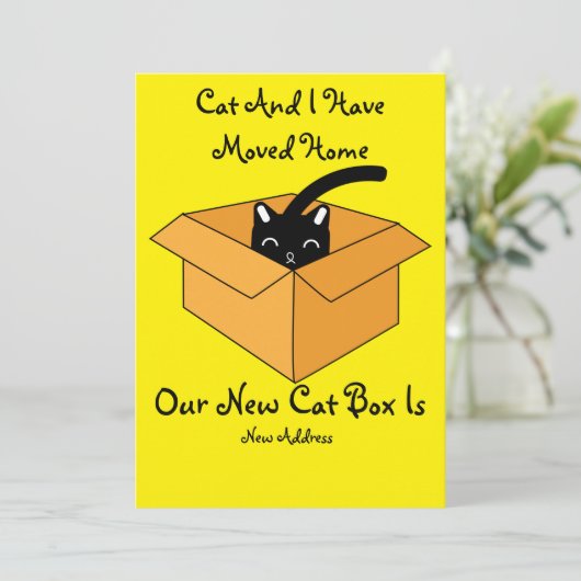 Cat Change Of Address Card Moving Home 案内状 (スタンド正面)