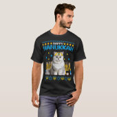 Cat Chanukah Jewish Ugly Hanukkah Sweater Pajama  Tシャツ (正面フル)