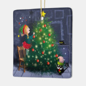 Cat Chaos Christmas セラミックオーナメント (左)