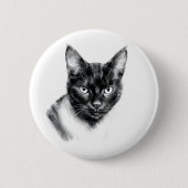 Cat Charcoal 缶バッジ (正面)