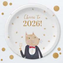 Cat Cheers to 2026 New Year