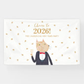 Cat Cheers to 2026 New Year Personalized Party 横断幕 (横)