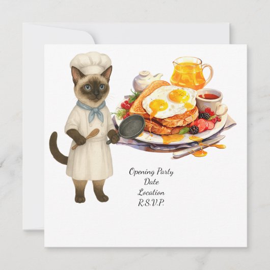 Cat Chef Cooking Party for Cat Lovers  招待状 (正面)