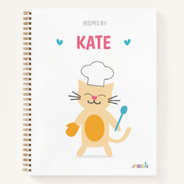 Cat Chef Personalized Kids Recipe ノートブック