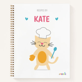 Cat Chef Personalized Kids Recipe ノートブック