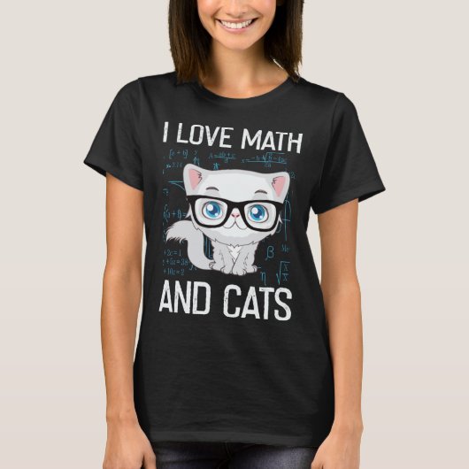 Cat Christian Gif I Love Math And Cats Tシャツ (正面)