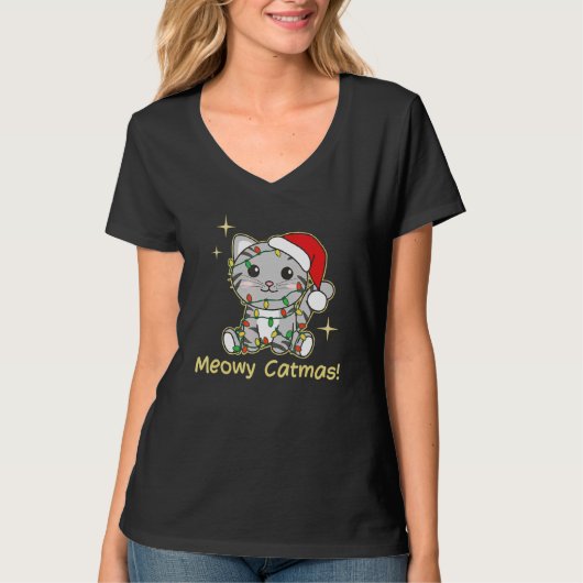 Cat Christmas Animals Cute Cats Meowy Catmas 12 Tシャツ (正面)