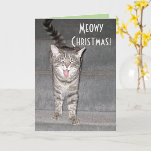 Cat Christmas Cardから カード (黄色い花)