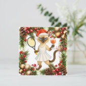 Cat Christmas greeting for猫好き シーズンカード (スタンド正面)