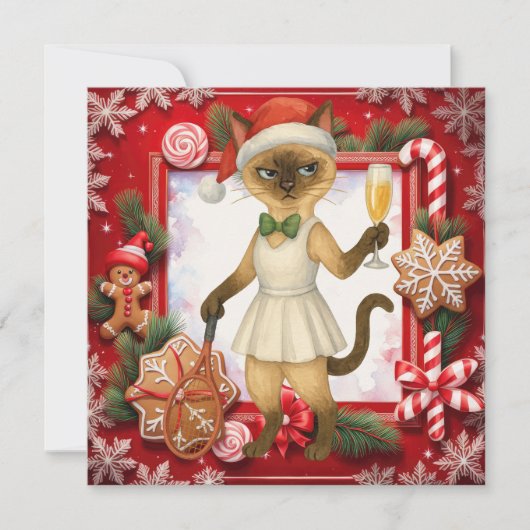 Cat Christmas greeting for cat lovers シーズンカード (正面)