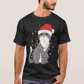 Cat Christmas Hat Christmas Lights Cat Christmas v Tシャツ (正面)