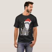 Cat Christmas Hat Christmas Lights Cat Christmas v Tシャツ (正面フル)