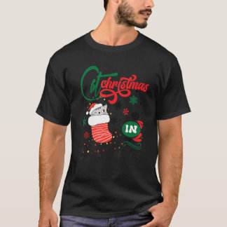Cat Christmas in september awesome for family Tシャツ