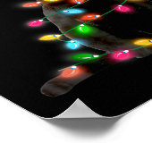 Cat Christmas Light Funny Cat Lover Christmas  ポスター (角)