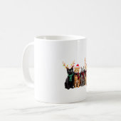 Cat Christmas Light Reindeer Santa Christmas Cat L コーヒーマグカップ (正面左)