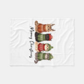 Cat Christmas Light Reindeer Santa Meowy Christmas フリースブランケット (正面(横))